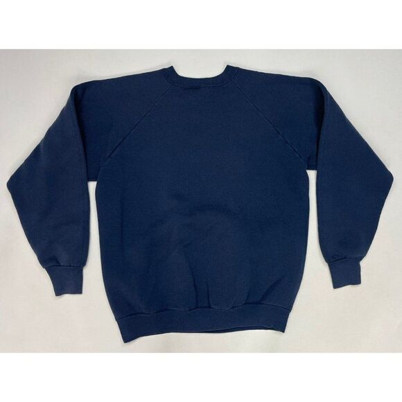 VINTAGE Fruit Of The Loom Blank Sweatshirt Men Medium Blue USA 90s - Picture 3 of 5